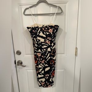 J. Crew size 0 strapless cocktail dress with pockets. Abstract print